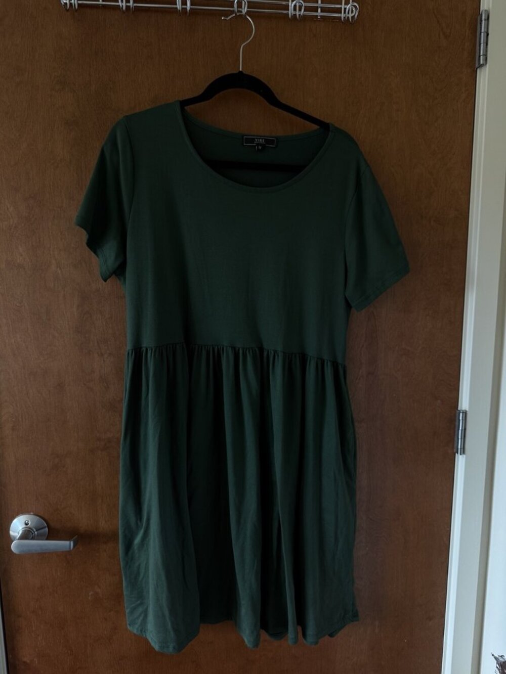 Vibe Sportswear Dark Green Babydoll Dress 1X